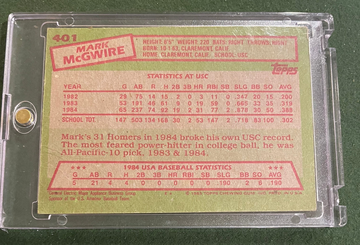 Mark McGwire - 1985 Baseball